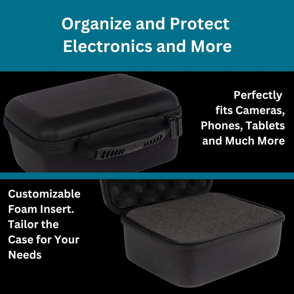 Protective Hard Case With Customizable Foam - Lightweight Hard Shell Case for Electronics, Cosmetic, Makeup & More - EVA Protection (11" x 9" x 5.5")