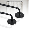 Rodzwin 2 Pack Magnetic Curtain Rod for Metal Door, 16 to 30 Inch Curtain Rods 3/8 Inch Diameter Adjustable Magnetic Curtain Pole Magnet Rods for French Doors Window Metal Doors Cafe(Black, 2Pack)