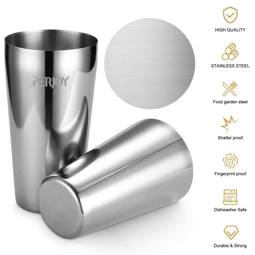 Perjoy Cocktail Shaker Set, 16 Piece Bartending kit, Cocktail Shaker, Stainless Steel Bar Set Accessories, Coktail Set, Boston Shaker, Bartending Bar Tools with Muddler Spoon Jigger