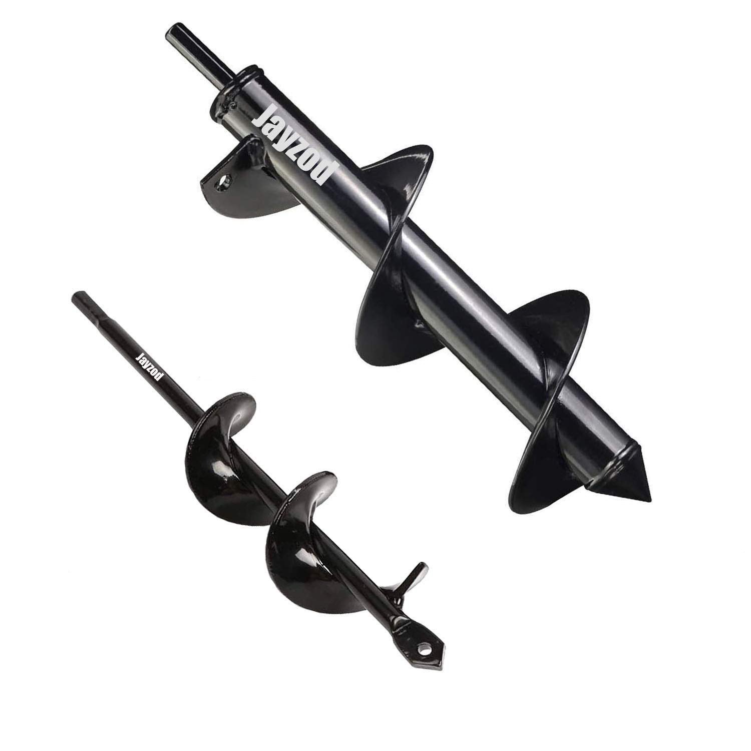 Jayzod Auger Drill bit for Planting 1.6x8.7& 4x12 Garden Auger Spiral Drill Bit,Bulb & Bedding Plant Augers,Plants Drill bit for 3/8” Hex Drive Drill