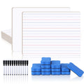 zmybcpack 12 Pack 9x12 Inch Small White Boards, Double Sided Dry Erase Boards Blank & Lined, Lightweight Paperboard Lapboards with 12 Markers & Erasers for Classroom, Students, Teachers