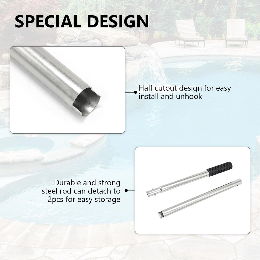 scottchen PRO Pool Cover Tool Swimming Pool Rod 26-1/2inch Pool Safety Cover Installation and Removal Tool