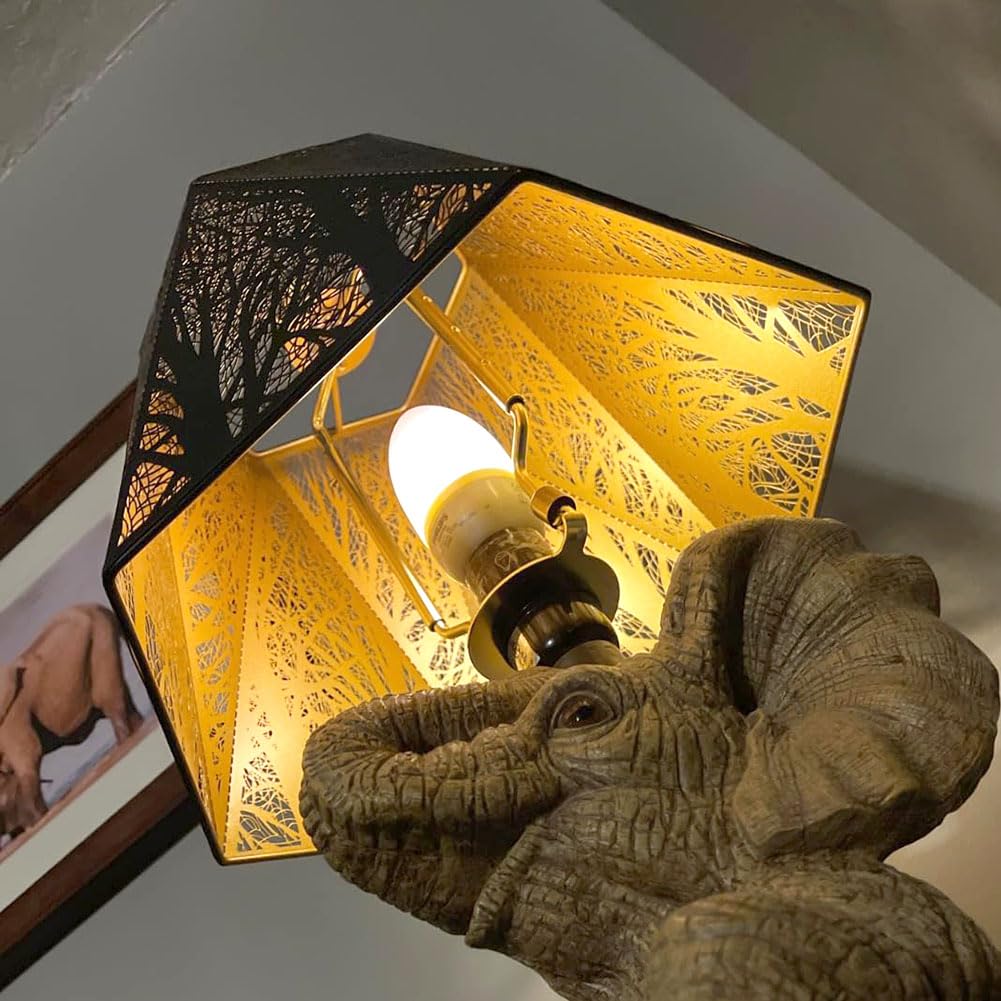 LISSION Lamp Shade Harp Holder, Adjustable Lampshade Adapter Height 7 8 9 10 inch, with Standard Saddle, E14 E26 E27 Adapter Base UNO Fitter Adapter Converter Finial Set, Golden Color