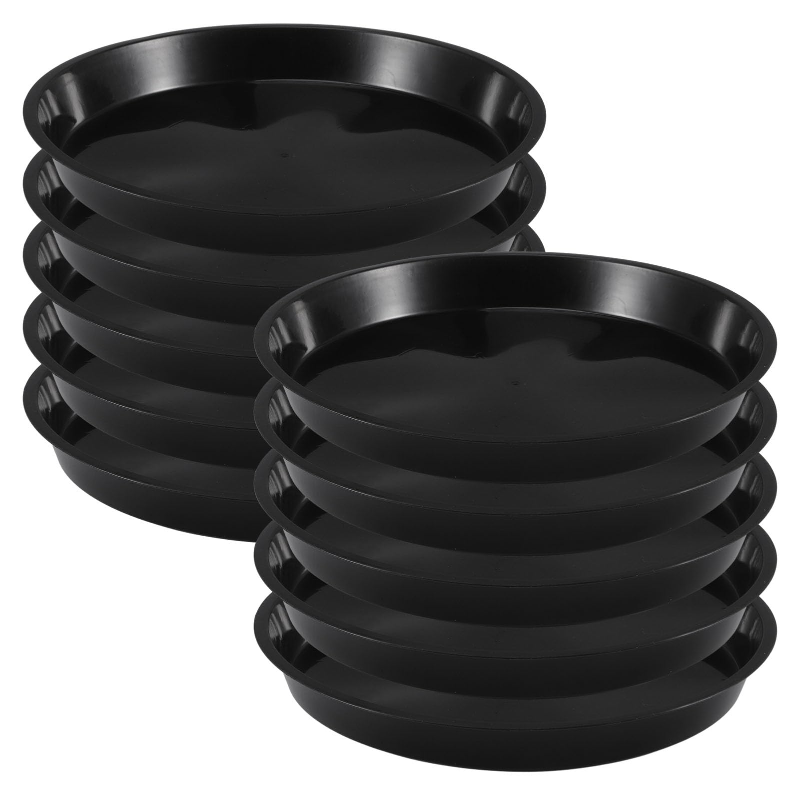 Provone 10 Pack Plant Saucers 12 Inches Medium Plastic Plant Drip Trays, Plant Saucers for Potted Plants & Felt Mat for Floor Protection, Plant Tray for Outdoor/Garden Planter Pot
