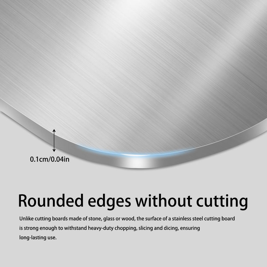 304 Stainless Steel Cutting Board, Double-Sided Stainless Steel Chopping Board for Kitchen Dishwasher Safe Ideal Food Grade Cutting Boards for Cutting Meats Fruit & Vegetable(13.3 * 9.1 in)