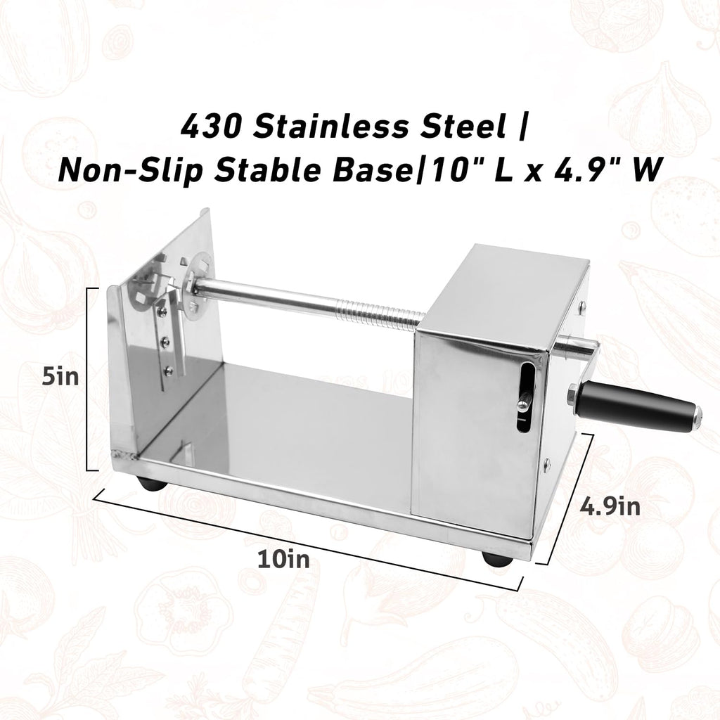 RioRand Manual Stainless Steel Twisted Potato Slicer Spiral Vegetable Cutter French Fry