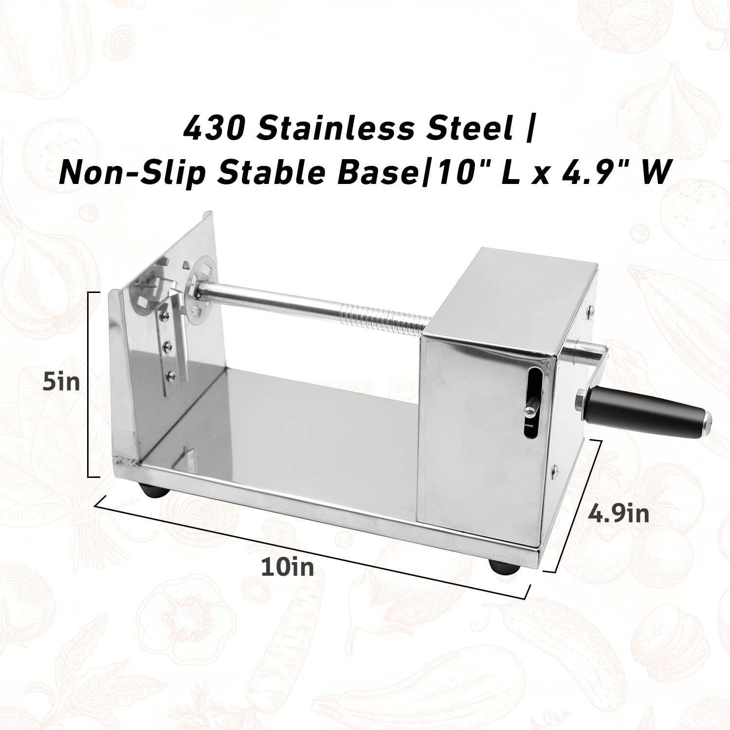 RioRand Manual Stainless Steel Twisted Potato Slicer Spiral Vegetable Cutter French Fry