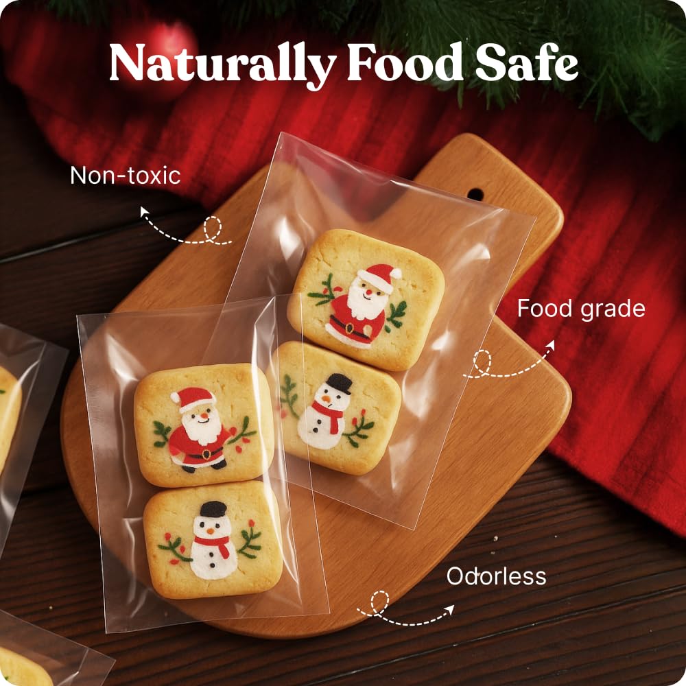 9" X 12" Self Sealing Cellophane Bags (200 Pack) - Clear Cookie Bags With Seal for Baked Goods Packaging, Cookie Wrappers, Bakery Packaging, Bake Sale, Candy, Treats, Goodies, Gifts, Party Favors