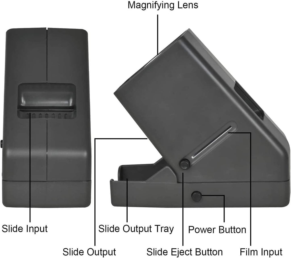 DIGITNOW 35mm Film and Slide Viewer, 3X Magnification and Desk Top LED Lighted Illuminated Viewing and Battery Operation-for 35mm Slides & Positive Film Negatives(4AA Batteries Included)