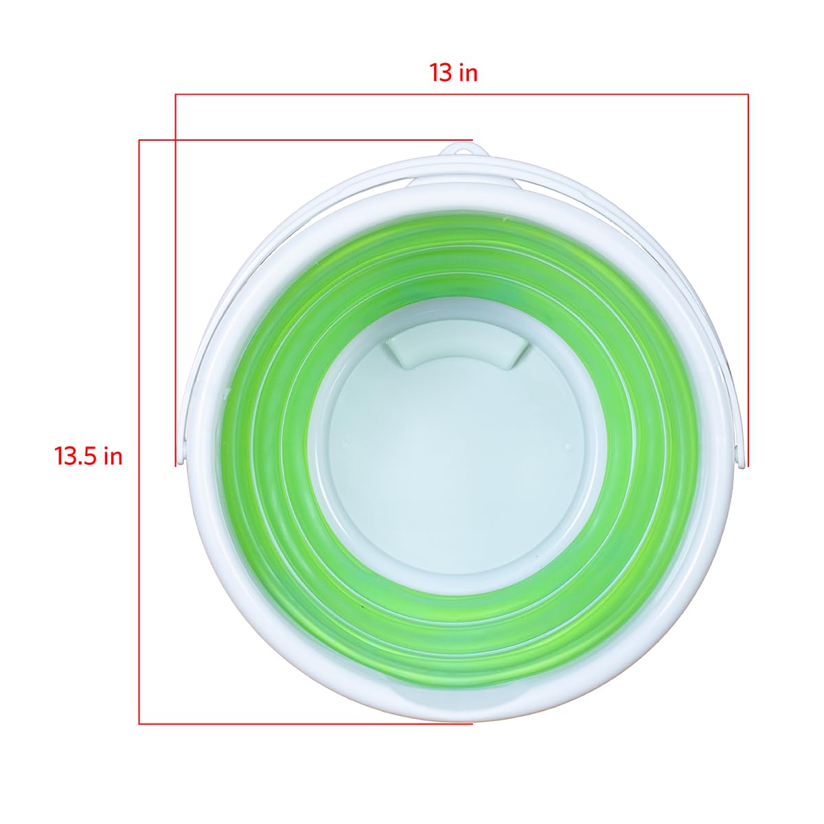 Pine-Sol Collapsible Bucket 2.6 Gallon - Multipurpose Foldable Pail for Cleaning, Car Wash, Outdoor, and Camping - Portable Round Plastic Tub with Handle