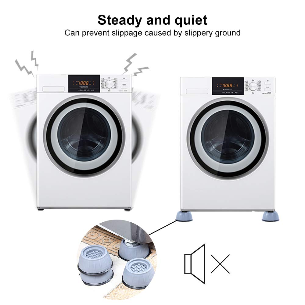 8 Pcs Shock and Noise Cancelling Washing Machine Support, Noise Reducing and Anti Slip Anti Vibration Rubber Washing Machine Feet Pads, Anti-Walk Dryer Washer Vibration Pads,Washing Machine Stabilizer