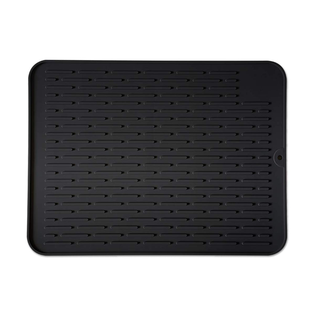 Silicone Dish Drying Mat, Heat Resistant Kitchen Drying Mat with Raised Ridges, Non-Slip Dish Drainer for Countertop, Sink, Cups, Dishes and Utensils
