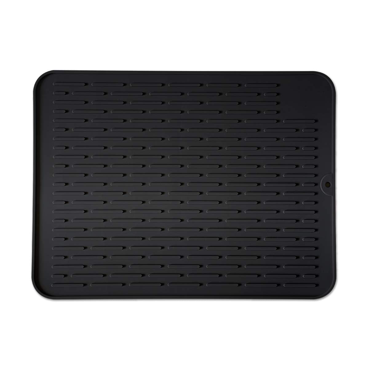 Silicone Dish Drying Mat, Heat Resistant Kitchen Drying Mat with Raised Ridges, Non-Slip Dish Drainer for Countertop, Sink, Cups, Dishes and Utensils