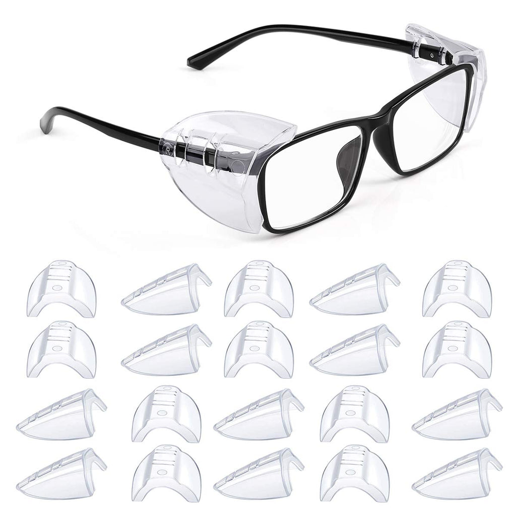 10 Pairs Safety Glasses Side Shields, Slip on Clear Side Shields for Glasses Eye Protection Lunette, Fits Small to Medium Eyeglasses clip on (10)