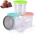4 Pack Ice Cream Pints and Lids Compatible with Ninja NC300 NC301 NC299AMZ Series Creami Ice Cream Makers,BPA-Free,Dishwasher Safe,Color Lids,Ninja Creami Containers