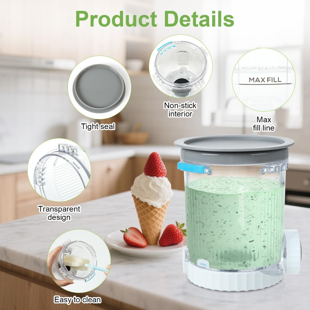 2 Pack Pint Containers Replacement for Ninja Swirl Ice Cream & Soft Serve Makers, 16oz Creami Swirl Pints and Lids Compatible with NC700 NC701 Series, BPA-Free & Dishwasher Safe