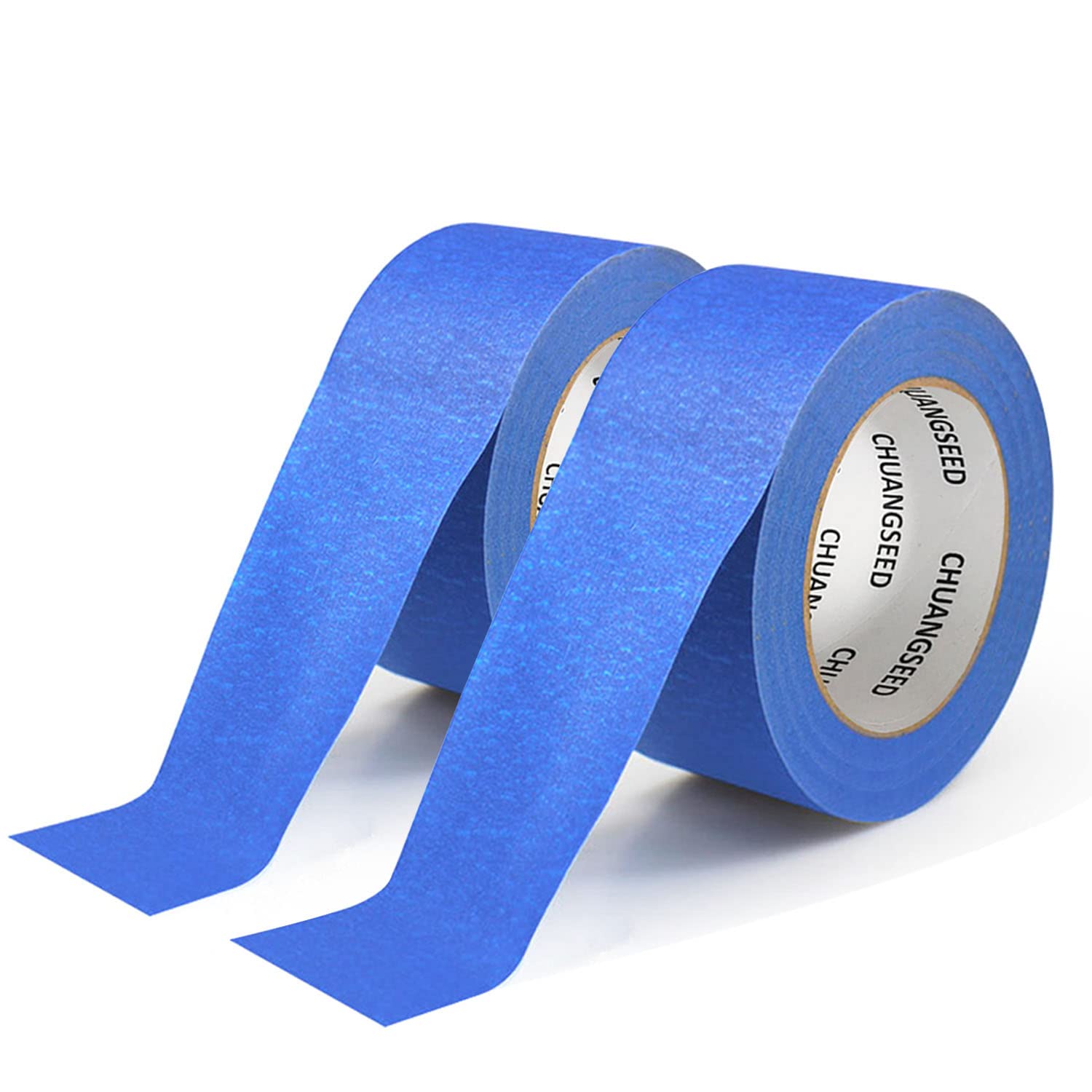 CHUANGSEED 3-Pack Blue Painters Tape 1.88 Inches x 60 Yards Blue Masking Tape Bulk - General Painting Painter's Tape Artisan Grade Wall Trim Tape (Blue)