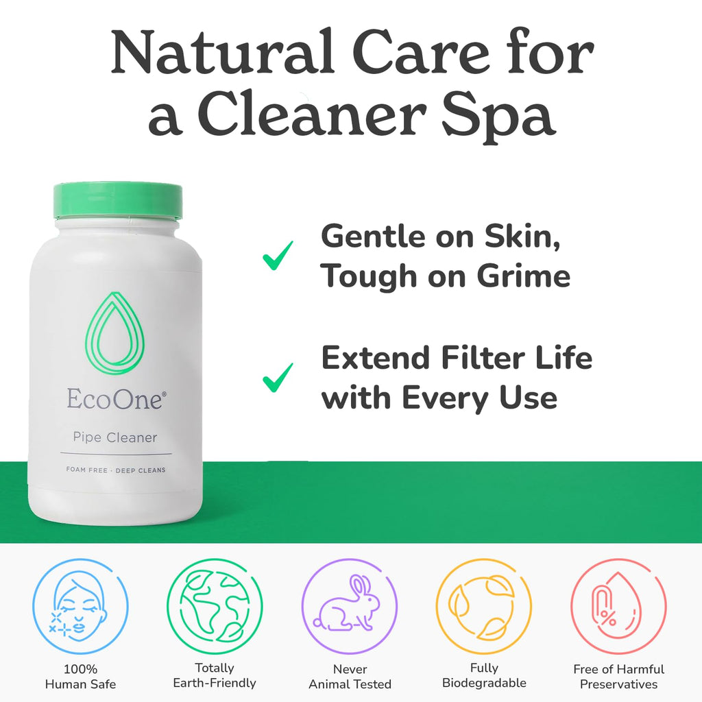 Filter Cleaner by EcoOne | All-Natural Spa & Hot Tub Filter Cleaner | Foam-Free, Chlorine-Free, & Phosphate-Free Spa Filter Cleaner | Prolongs Filter Life and Leaves No Residue, 8 Oz
