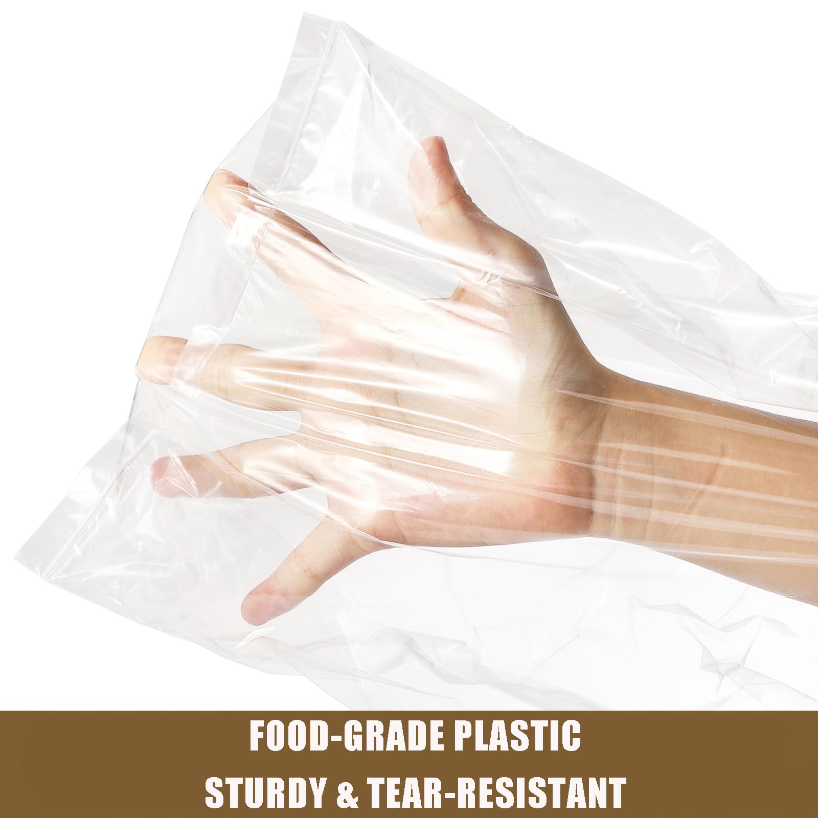 Nicunom 300 Pack Bread Bags with Ties, 18x4x8 Inches Reusable Plastic Bread Bags Clear Bread Loaf Storage Bags for Homemade Bread Bakery, Bread Wrappers Packaging