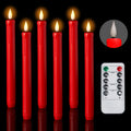 AMAGIC 6 Pack Flameless Taper Candles with Remote, Timer, Battery Operated CandleSticks with Flickering Light, Plastic Led Window Candles, 9.6 Inches for Halloween Christmas Decoration