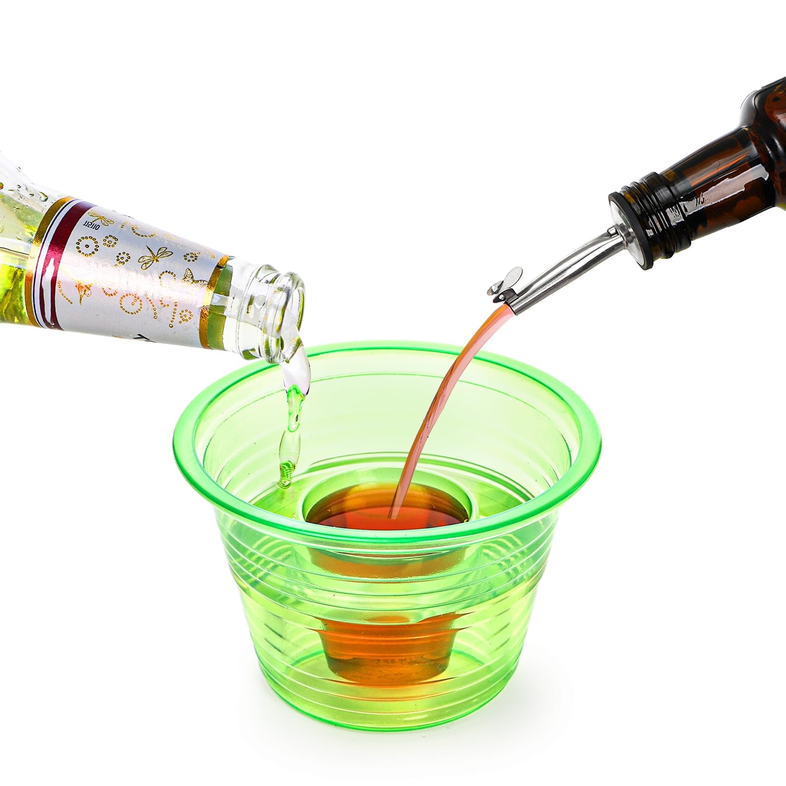 Coloch 200 Pack Plastic Bomber Cups, Disposable Jager Bomb Cups Assorted Colors Power Bomber Double Shot Glass for Mixed Drinks, Shots, Party