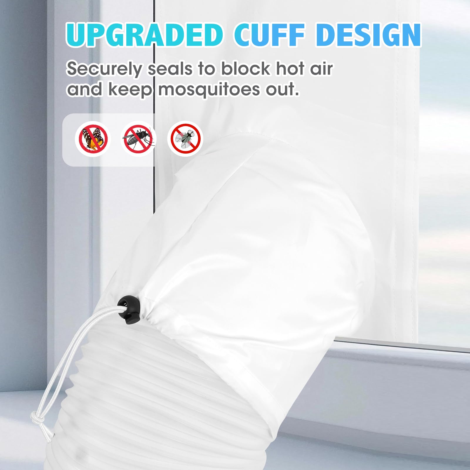 400CM (157 inch) Universal Window Seal for Portable Air Conditioner and Tumble Dryer, Sealing AC Vent Kit with Adhesive Fastener