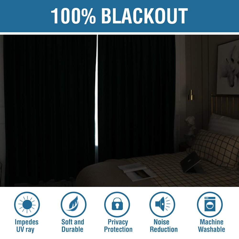H.VERSAILTEX 100% Blackout Curtains Linen Textured Blackout Curtains for Bedroom Full Light Blocking Thermal Insulated Curtain Panels 84 Inches Long Energy Saving with White Liner, 2 Panels, Ivory