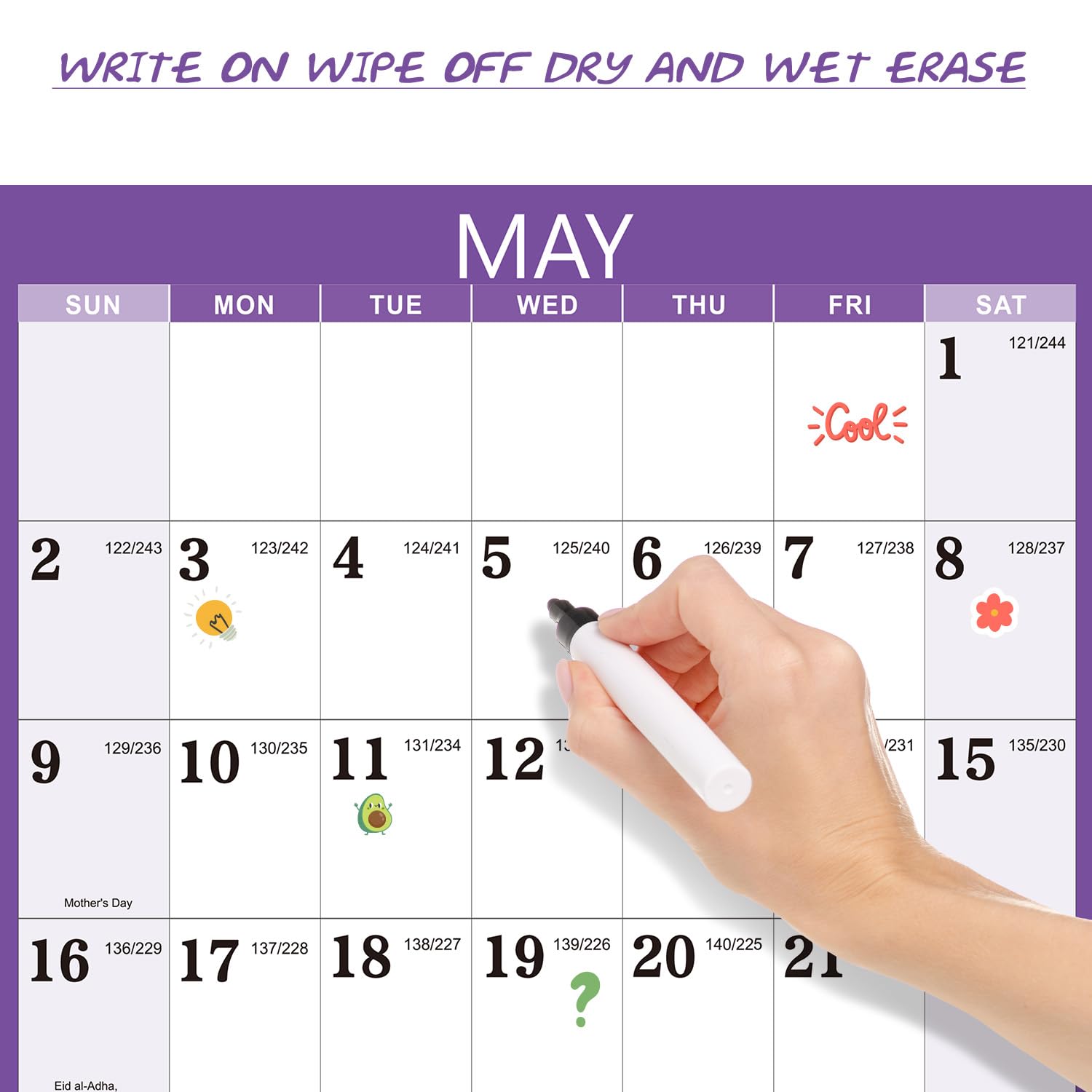 2026-2027 Yearly Wall Calendar - 2026-2027 Calendar, July 2026 - June 2027, Yearly Calendar/Planner, 34.3" x 22.8"(Open), Wall Calendars 26-27 with Double-Sided Round Sticks - Colorful