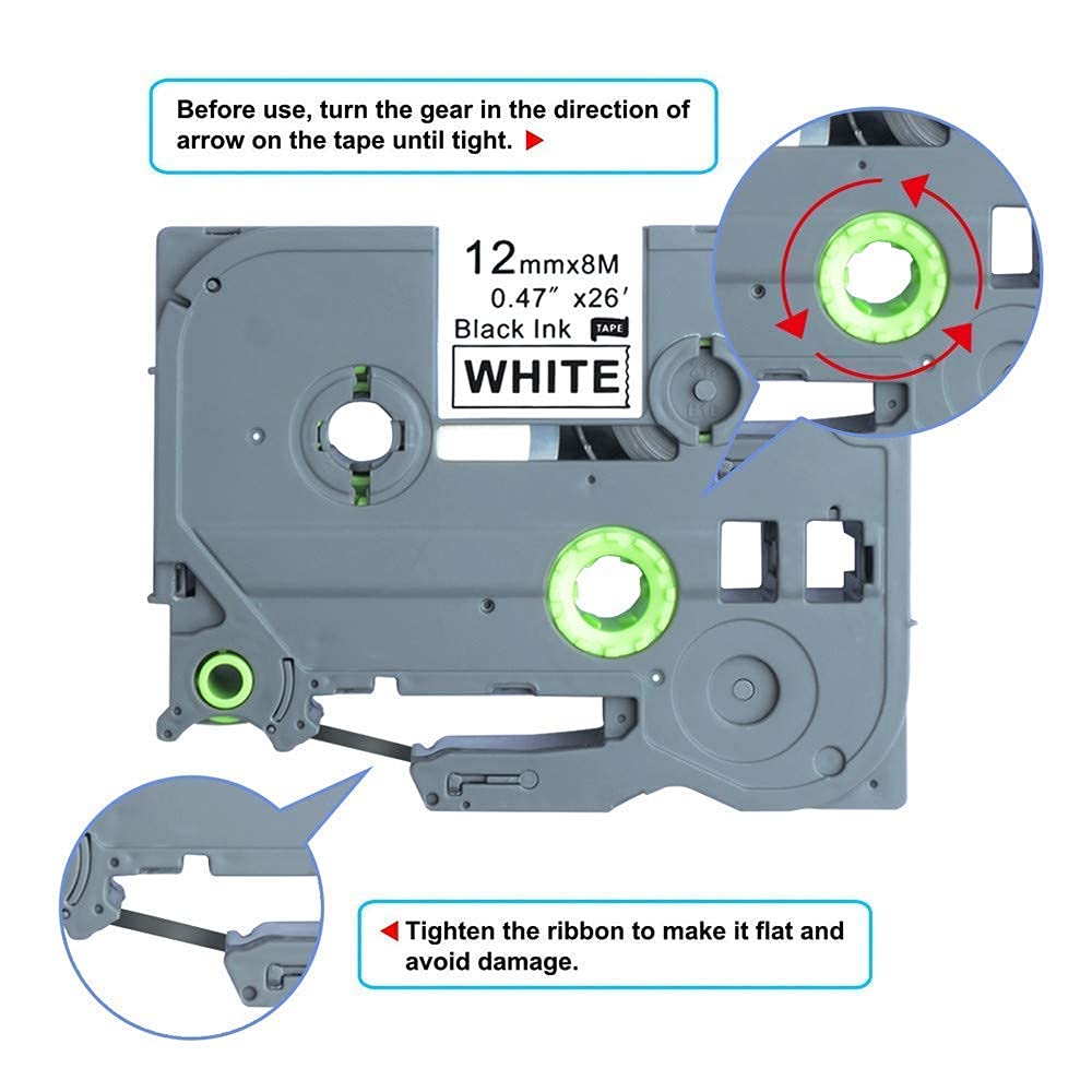 Aomya Tze Tape 12mm Label Tape Compatible Brother TZe-131 TZe-231 TZe-431 TZe-531 TZe-631 TZe-731 Label Maker Tape Replacement Brother Ptouch PTH110, PT-D210, PTD600, PTD400AD PT-1290 6 Pack…