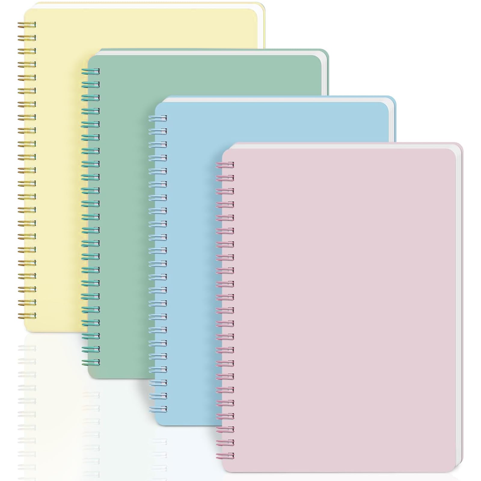 4 Pack Spiral Notebooks,A5 Size Hardcover Spiral Notebook,College Ruled Spiral Notebook,Great Notebook for Work,80 Sheets/160 Pages for Office, School, and Gift