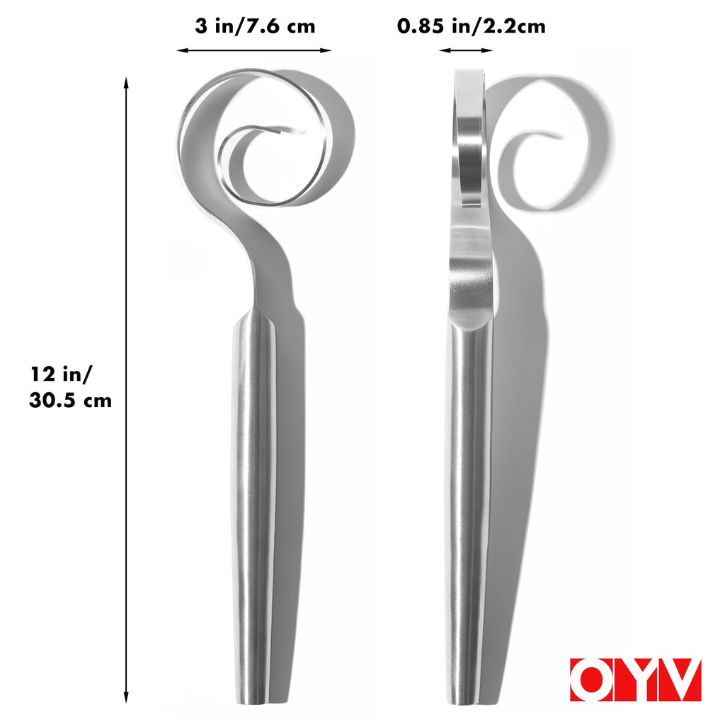 OYV 12-Inch Seamless Dough Whisk, 18/10 Stainless Steel Bread Whisk, Danish Wisk for Sourdough, Pizza, Cookies, Pancake & Waffle, Easy to Clean Sour Dough Tools