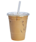 Gusto [16 oz. - 100 Count] Clear PET Cups with Lids, Disposable Coffee Cups with Flat Lids - Ideal for Cold Beverages, Smoothies, and to-Go Drinks - Formerly Comfy Package