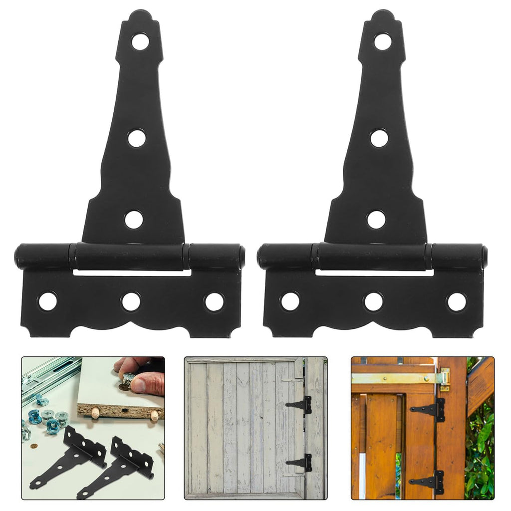 Barn Door Hinges 5 Inch Matte Black T Hinges Heavy Duty Decorative Hardware for Doors and Windows Sturdy Support for Farmhouse Style
