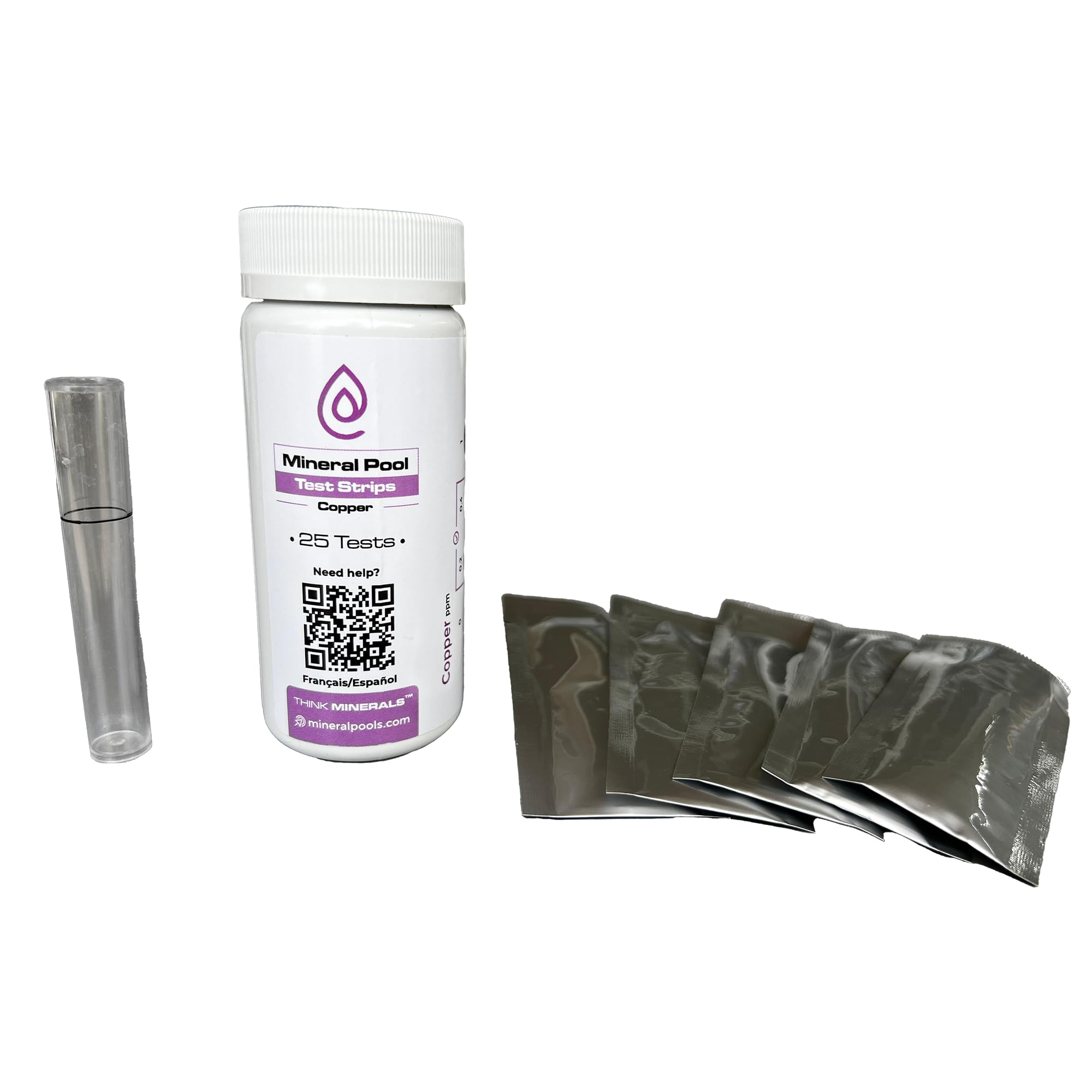 Copper Test Strips for Mineral Pools - Works with Pool Ionizers, Mineral Cartridges, Copper Sulphate and Copper Algaecides - Part CBI-Cut