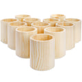 Yopay 12 Pack Wood Pen Holder, 4 Inch Round Pencil Holder for Desk, Unfinished Wooden Pencil Cup Desk Organizer for Makeup Brush, Homemade DIY Crafts, Painter, Home School Office Supplies