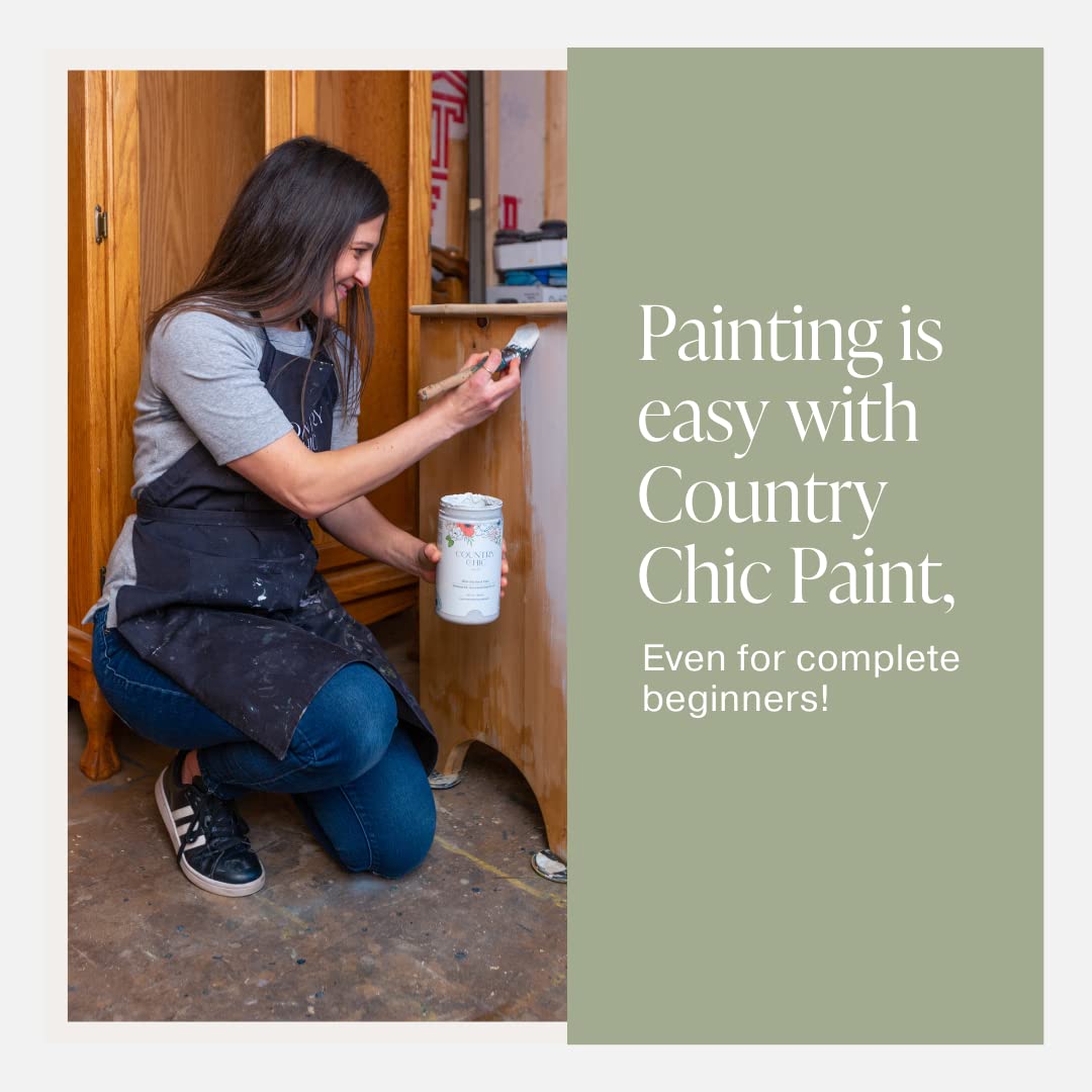 Country Chic All-in-One Chalk Paint for Furniture, Cabinets, Home Decor, Eco-Friendly, Matte Finish, Built-In Primer & Top Coat for Wood, Metal - Sage Advice (Sage Green) - Pint 16 oz (475 ml)