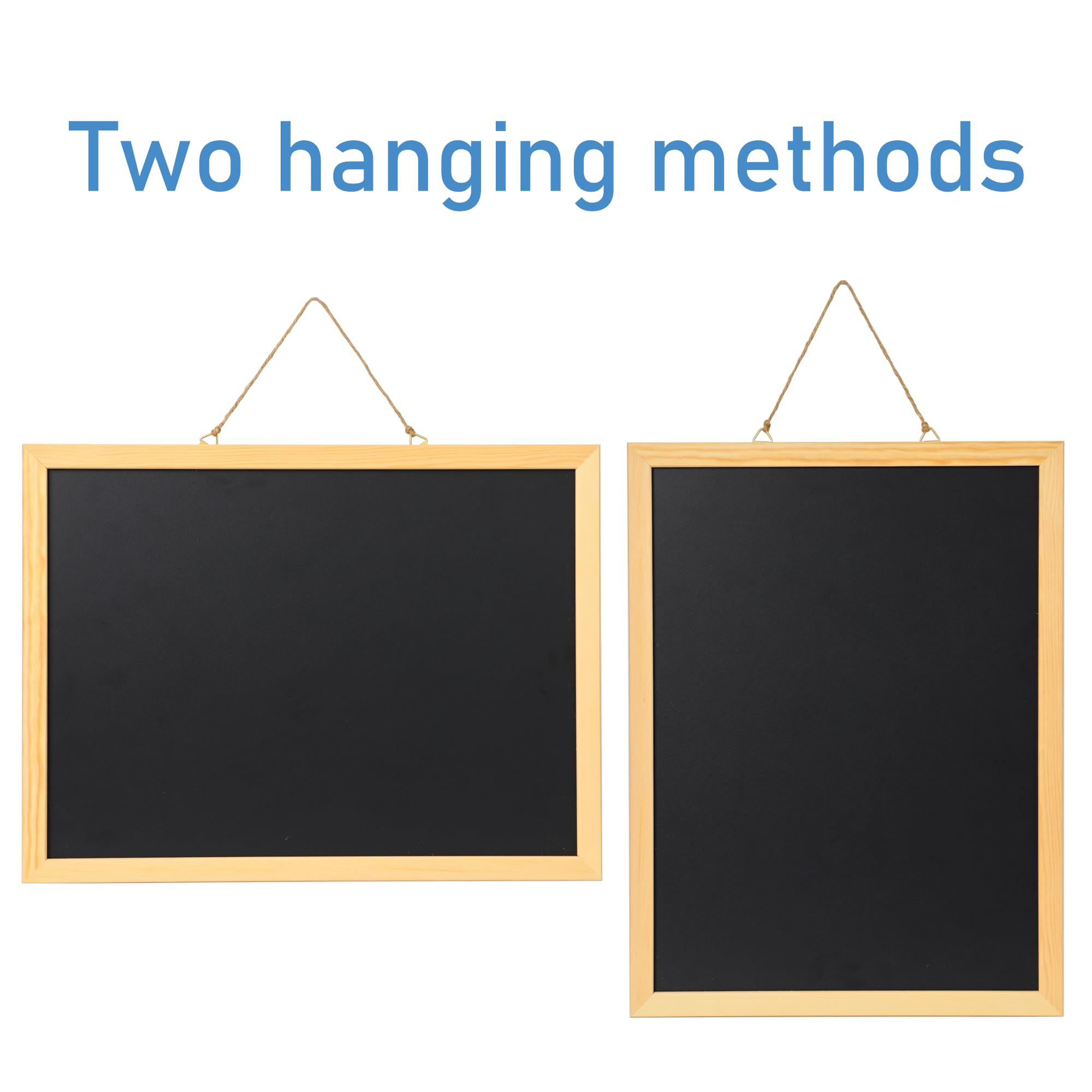 Mordchil HF Chalkboard, 16"x12" Wall Mounted Small Blackboard, Wood Frame Hanging Rustic Chalk Board for School, Office, Home, Restaurant Menu, Kitchen, Natural Wood Color
