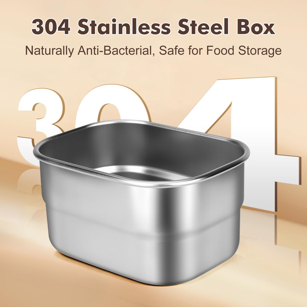 Snackle Box Container with Handle - 8 Compartment Divided Serving stainless steel Tray with Lid - Crystal Clear Charcuterie Box for Travel, Parties, Movie Nights & Daily Snacks