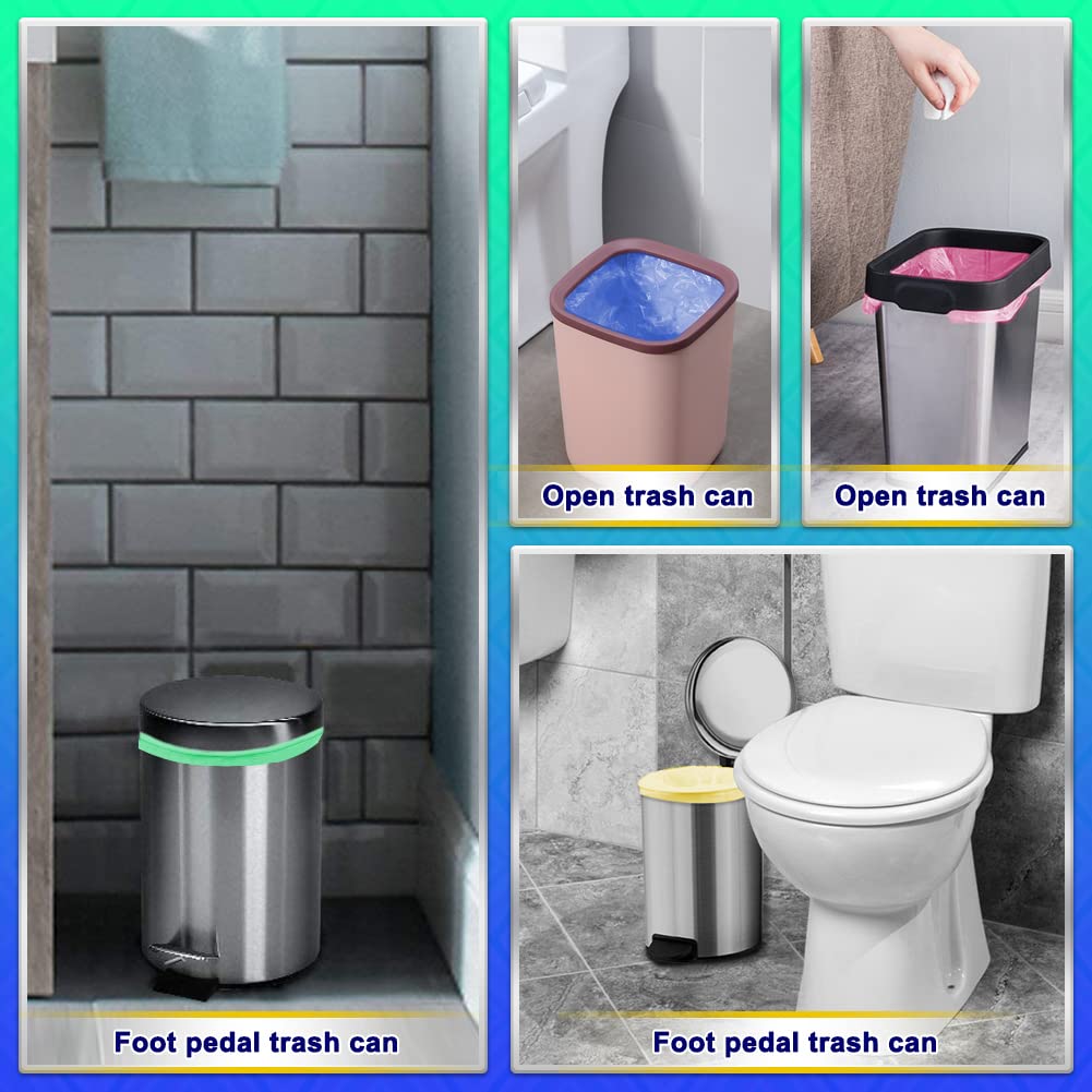 1.5gal Small Trash Bags AOSULI 200 Counts Garbage Bags Colourful Bin Liners for Home Office, Lawn,Bathroom,Toilet Wastebasket (Fits 0.8,1.5,1.2 Gal Gallon Bins)
