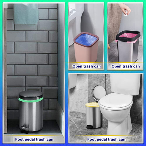 1.5gal Small Trash Bags AOSULI 200 Counts Garbage Bags Colourful Bin Liners for Home Office, Lawn,Bathroom,Toilet Wastebasket (Fits 0.8,1.5,1.2 Gal Gallon Bins)