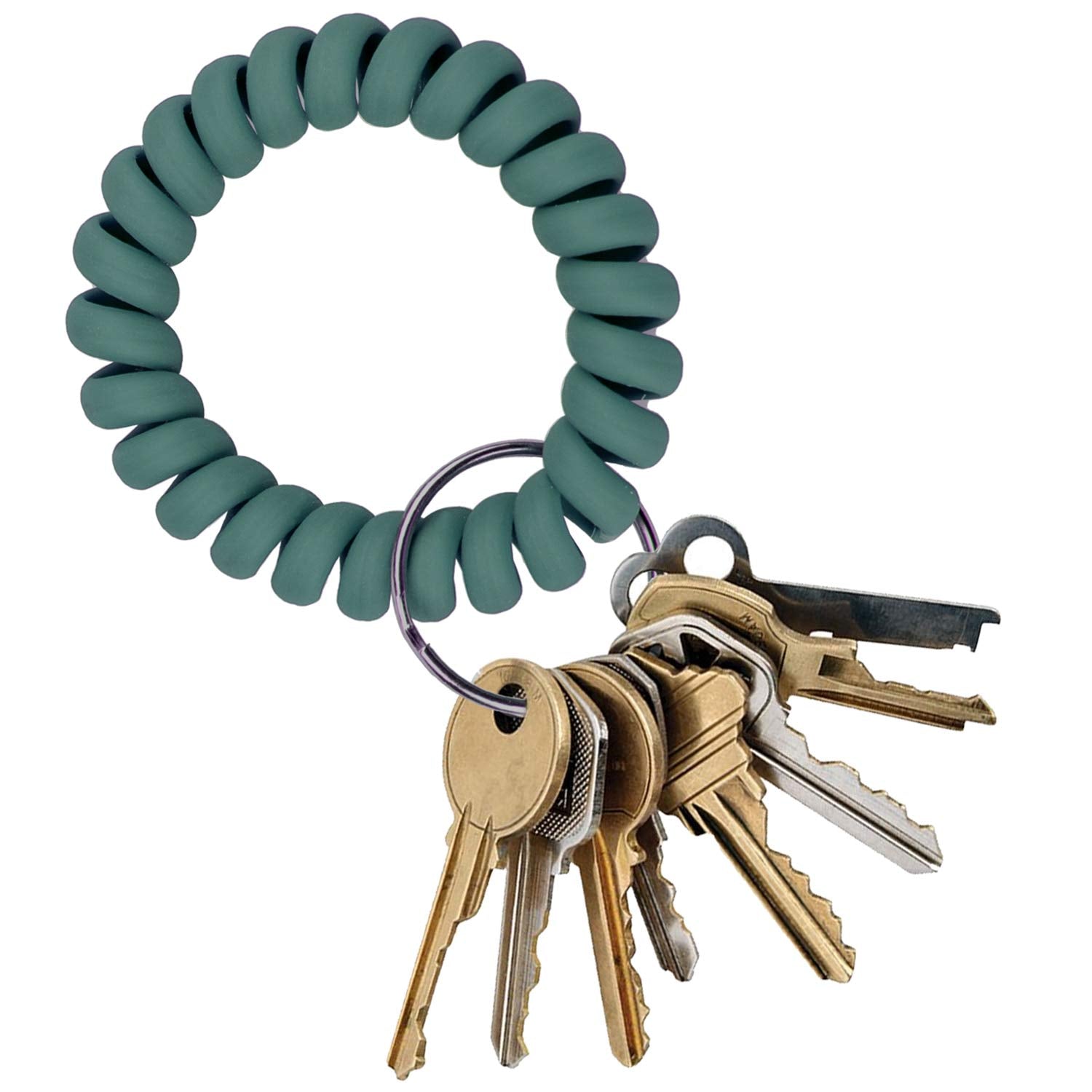 Hedume 30 Pack Wrist Coil, 10-Colors Plastic Wristband, Elastic Stretchable Spiral Bracelet, Key Ring Key Chain for Gym, Pool, ID Badge, Outdoor Sports, Office, Workshop, Shopping Mall, Sauna