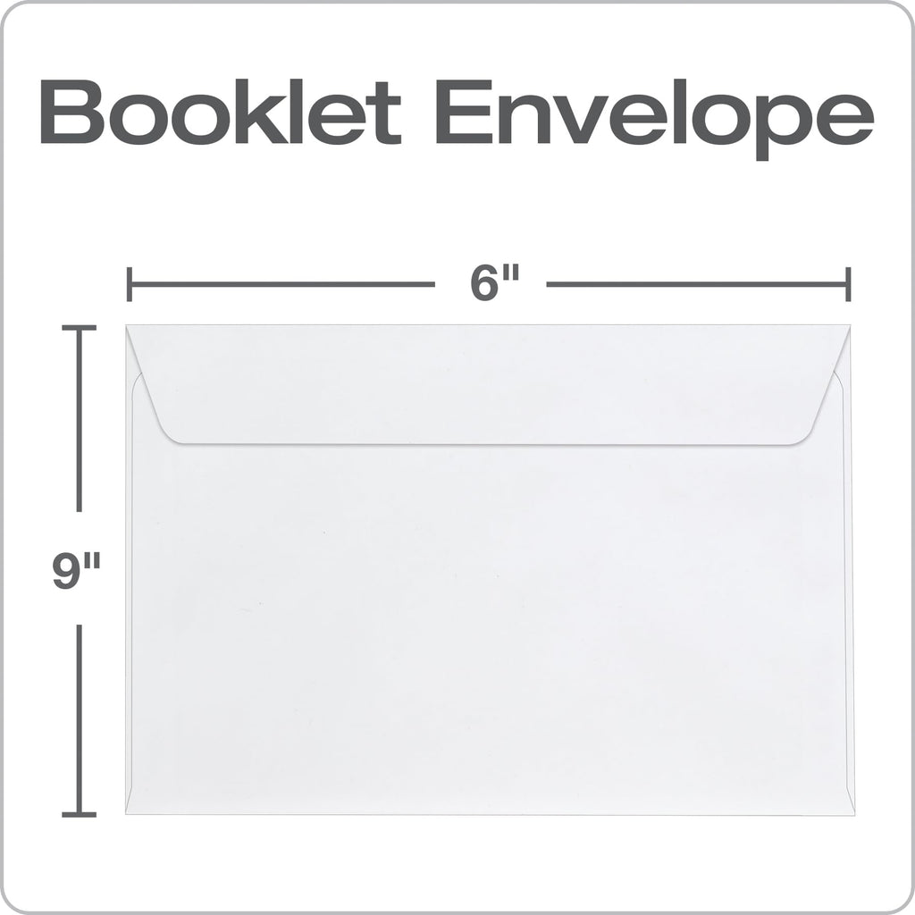 Columbian 6 x 9 Booklet Envelopes, Windowless, White, Gummed Closure, Mailing Envelopes, 100/Box (COLO915)