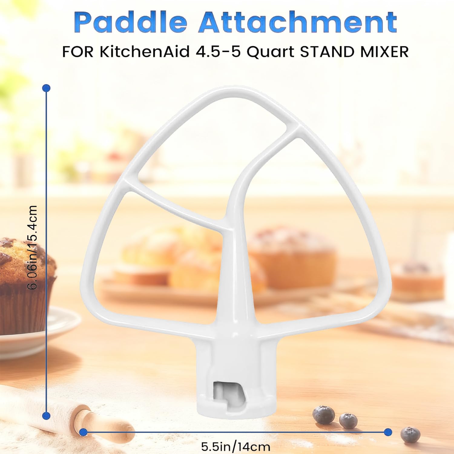 K45B Beater Compatible with Kitchenaid 4.5-5Qt Tilt-Head Stand Mixer,Coated Paddle Attachment for Kitchen Aid Mixer Accessories -K45 AP3884849 W10672617
