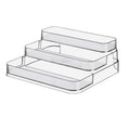 Zilphoba Acrylic Spice Rack, No Assembly Clear 3 Tier Condiment Bottle Shelf Vanity Organizer for Cabinet Kitchen Bathroom (1pcs)