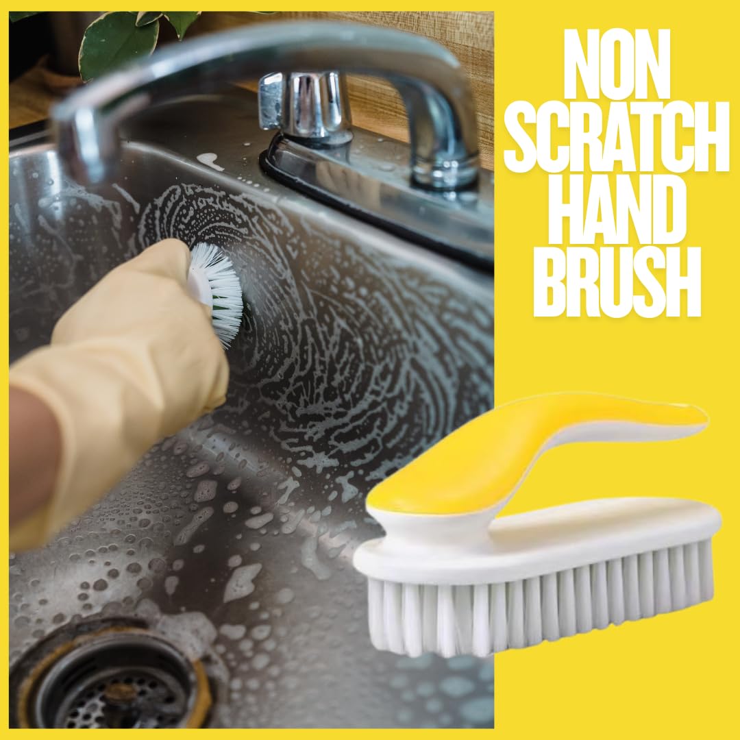 13 Piece Cleaning Buddies Accessories Bundle –10 Microfiber Cloths, 1 Heat-Sensitive Scrub Sponge, 1 Hand Brush & 1 Crevice Detail Brush | Non-Scratch, Super Absorbent, Cleaning Bundle (5)