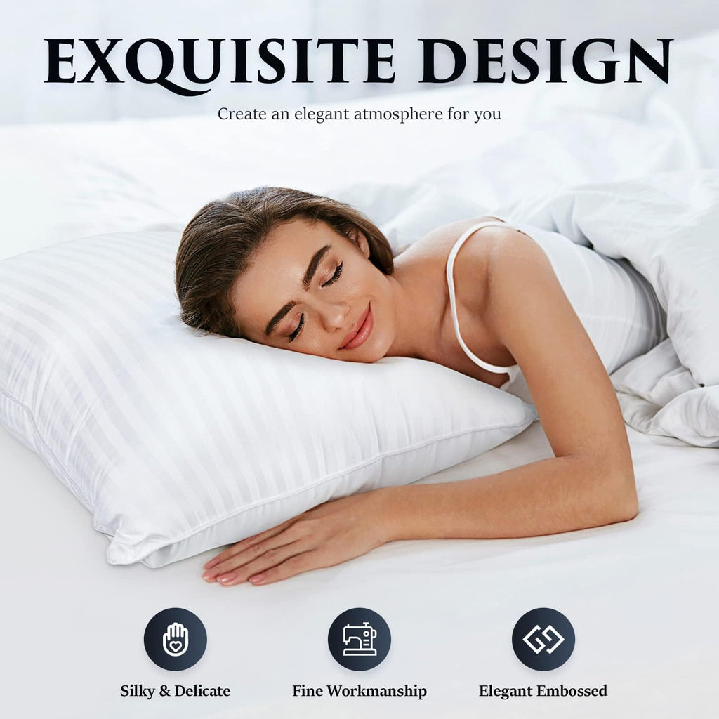 COZSINOOR Pillows Queen Size 2 Pack - Bed Pillows for Sleeping Hotel Quality Cooling Pillow Down Alternative Microfiber Filled for Side, Back and Stomach Sleepers, Breathable Skin-Friendly