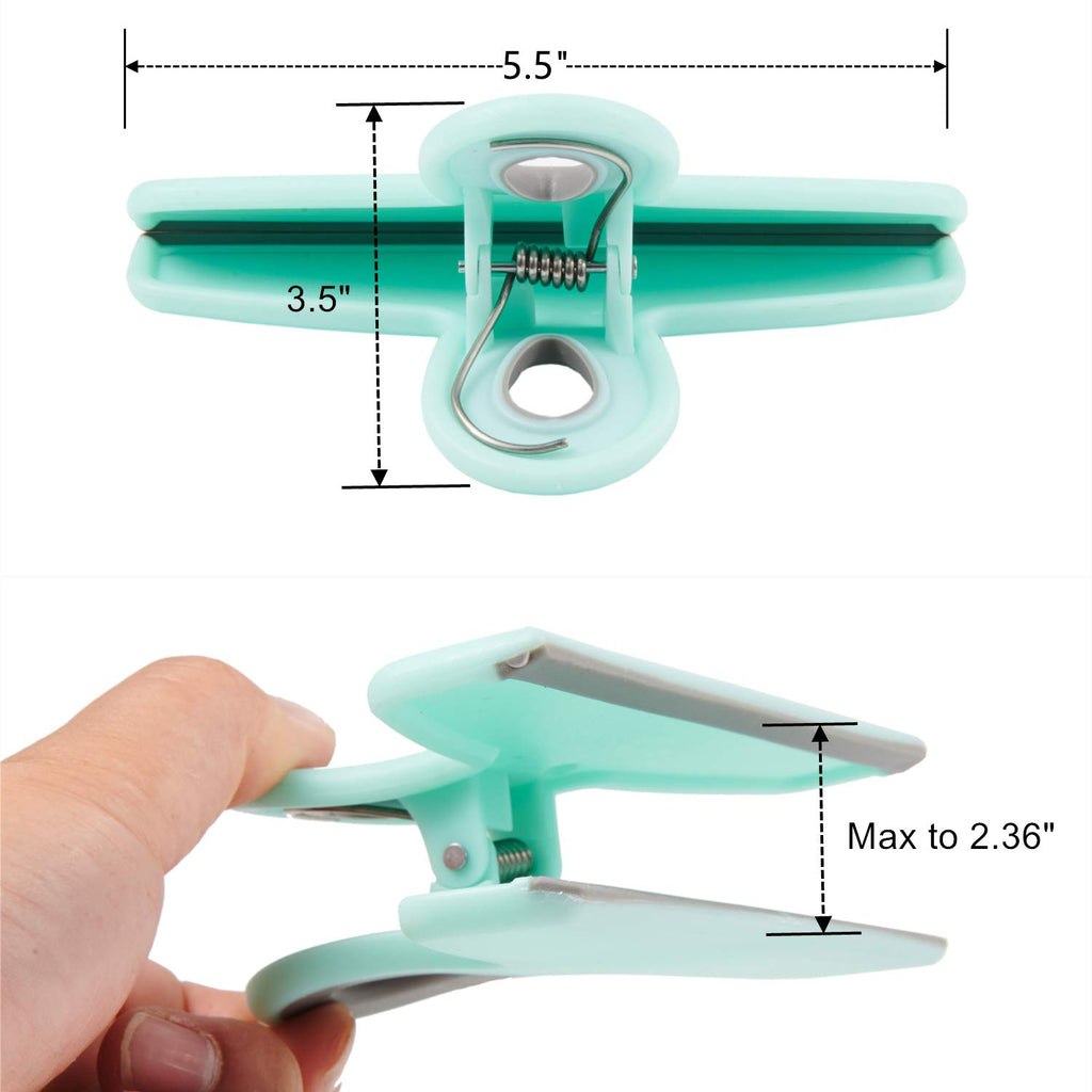Yopay 8 Pack Chip Bag Clips, 5.3 Inch Heavy Duty Food Clamp With Air Tight Seal Grip for Bread, Snack, Coffee Bags and Paper Sheets