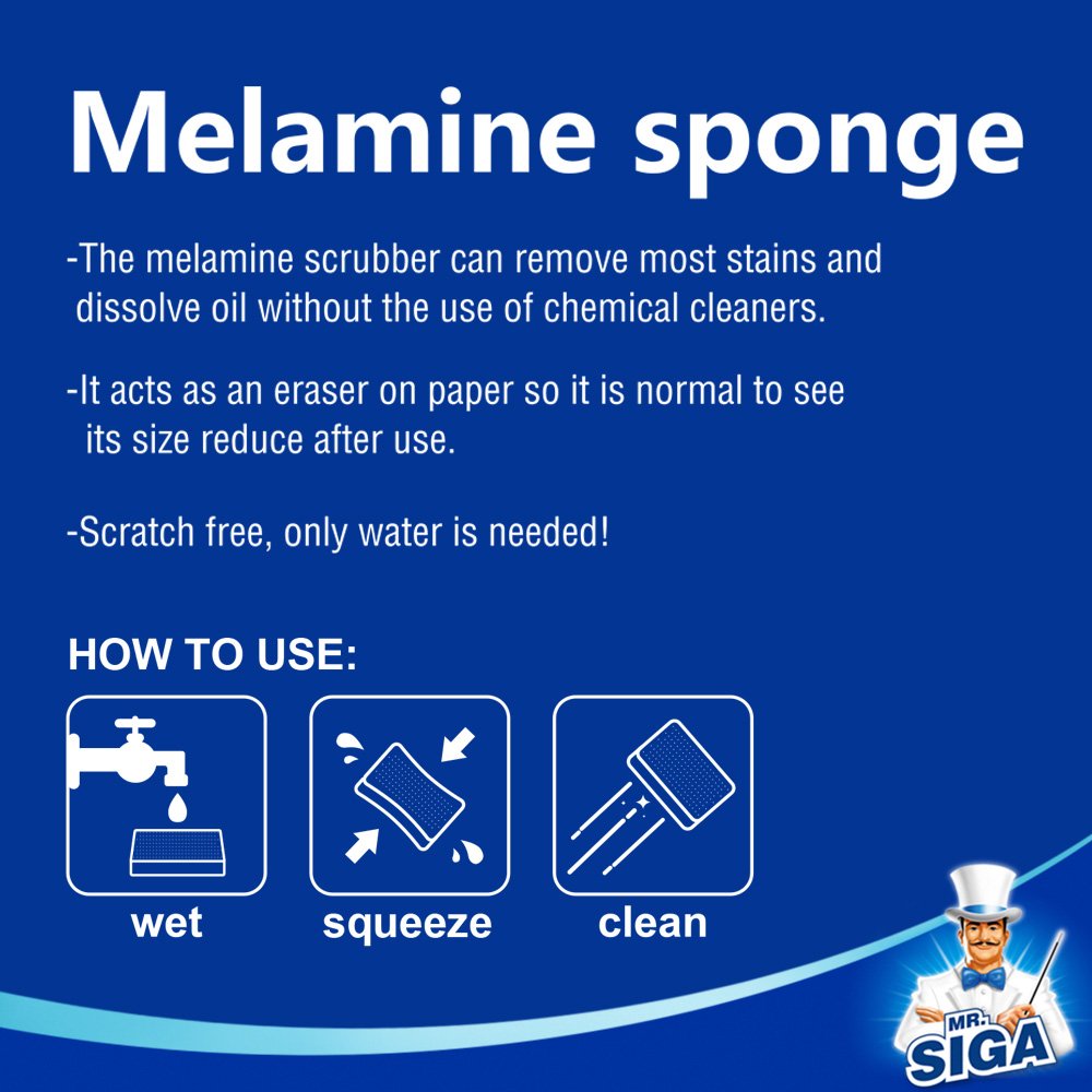 MR.SIGA Melamine Sponge, 48 Count, Size 3.1" x 2" x 1"