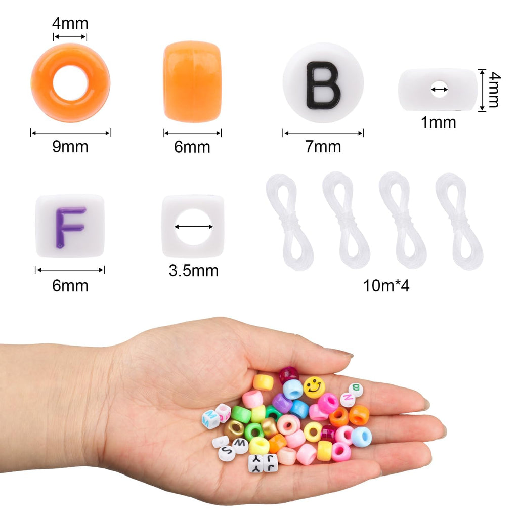 Song Xi 3500pcs Pony Beads for Bracelets, Friendship Bracelet Kit Included Letter Beads, Kandi Bead, Number Charm Bracelet Beads, Elastic Strings, Bracelet Making Kit Crafts for Adults