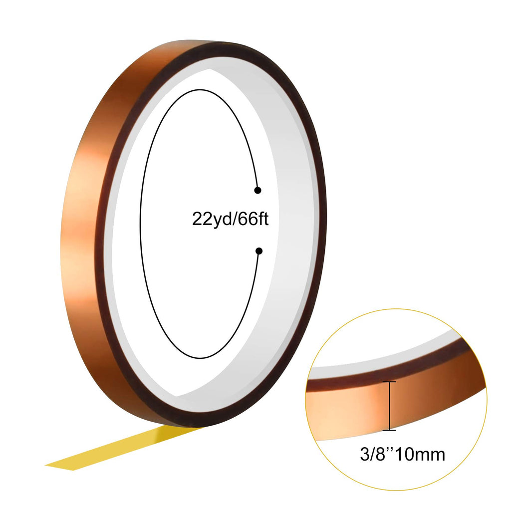 TUPARKA Heat Tape for Heat Press Resistant Temperature Polyimide Tape,Ideal Solution for Heat Transfer,Sublimation,Heat Vinyl Press,3D Printing Electronics,Soldering,Circuit Board and More(12 Rolls)